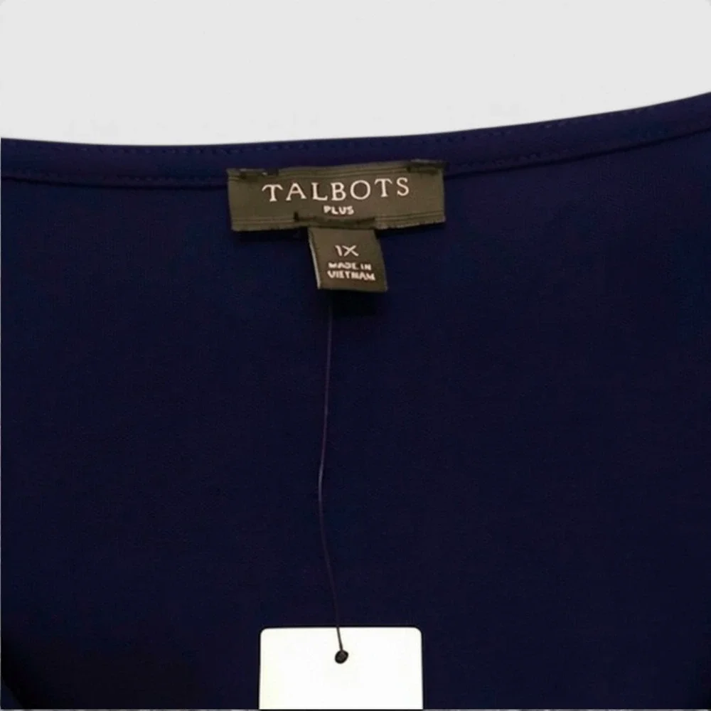 Talbots Shell Women's 1X Navy Knit Jersey Elegant Basic Piece Wrinkle-Free NWT - Picture 4 of 6